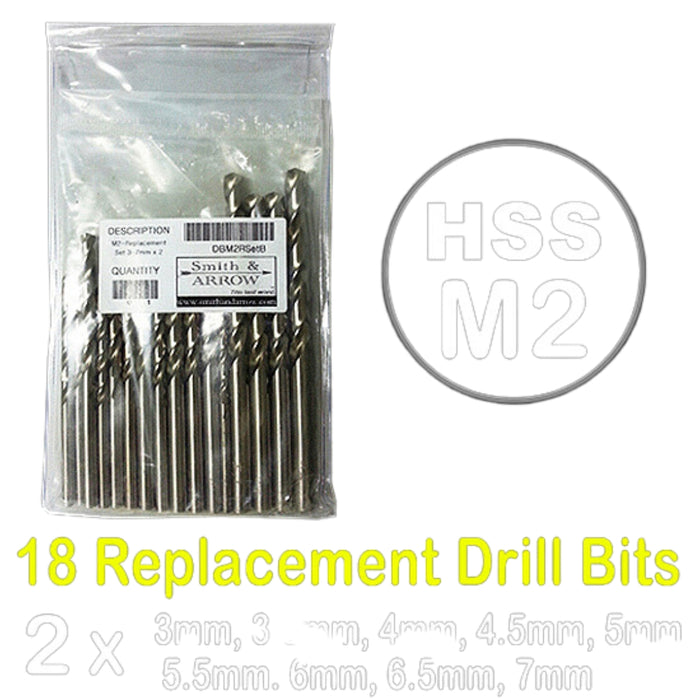 HSS Drill Bit M2 METRIC 18 Pieces: 3.0mm - 7.0mm