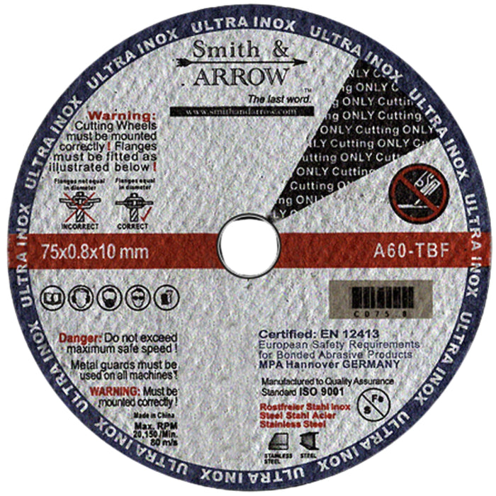 3", 75MM X 0.8MM - METAL CUTTING DISCS