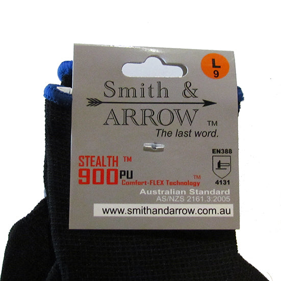 BLACK PU SAFETY GLOVES - 12 PAIRS