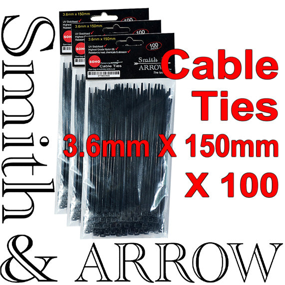 CABLE ZIP TIES BLACK UV STABILISED 2.5MM / 3.6MM / 4.8MM