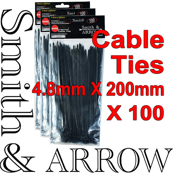 CABLE ZIP TIES BLACK UV STABILISED 2.5MM / 3.6MM / 4.8MM