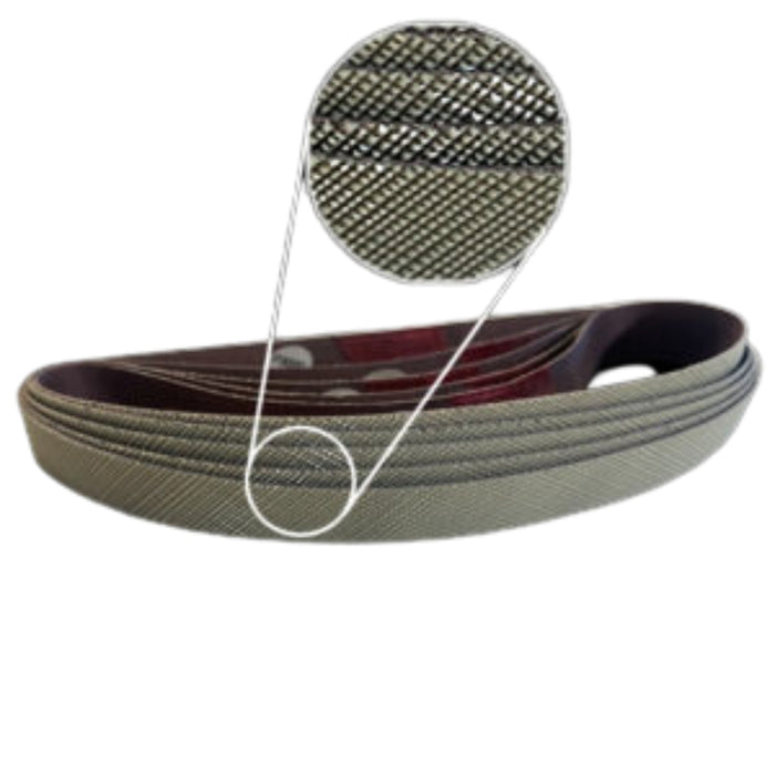 LASER CUT 330MM X 10MM PYRAMID SANDING LINISHING BELTS - BOX 5