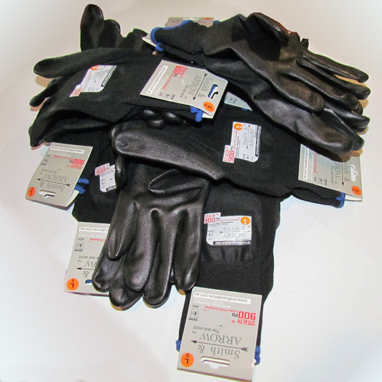 BLACK PU SAFETY GLOVES - 12 PAIRS