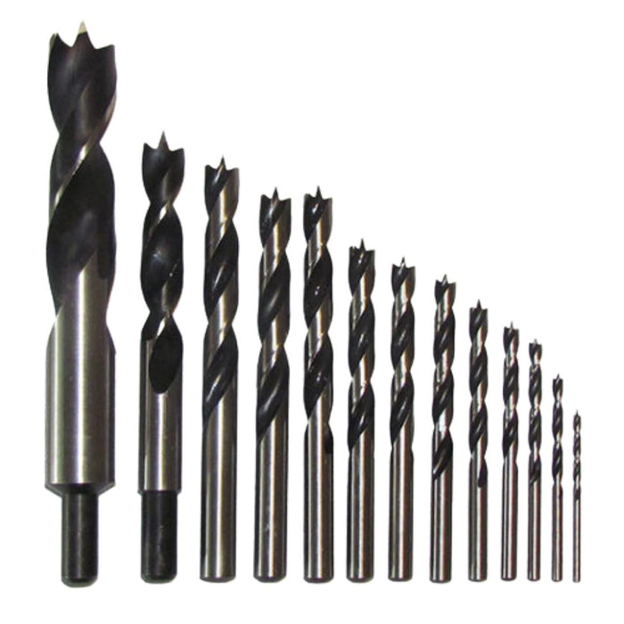 SETS: WOODWORKING BITS, BRAD POINT, CARBON STEEL, BORING BITS