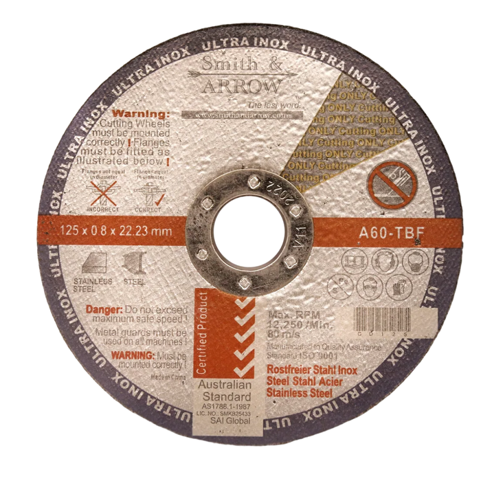 5", 125MM X 0.8MM - METAL CUTTING DISCS (SHEETMETAL)
