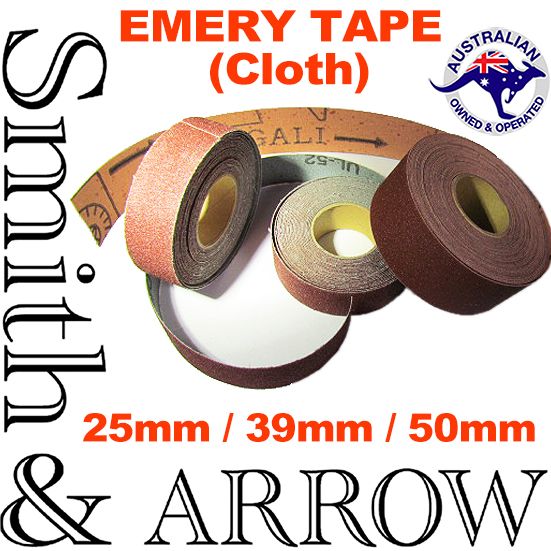 EMERY TAPE, 25 / 40 / 50MM 10 OR 50 METRES CLOTH ABRASIVE SANDING 80