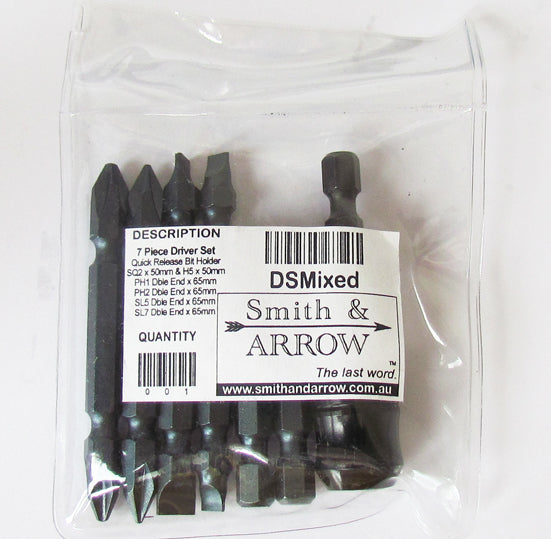 S3 SCREW DRIVER BIT SET - 7 PIECE — Smith & Arrow